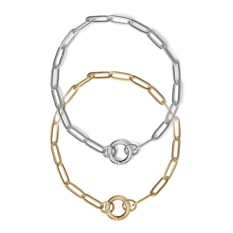 Women's Jewelry Stainless Steel Paper Clip Circle Pendant Clavicle Chain DIY Pendant Necklace Personality Simple_voghion.com