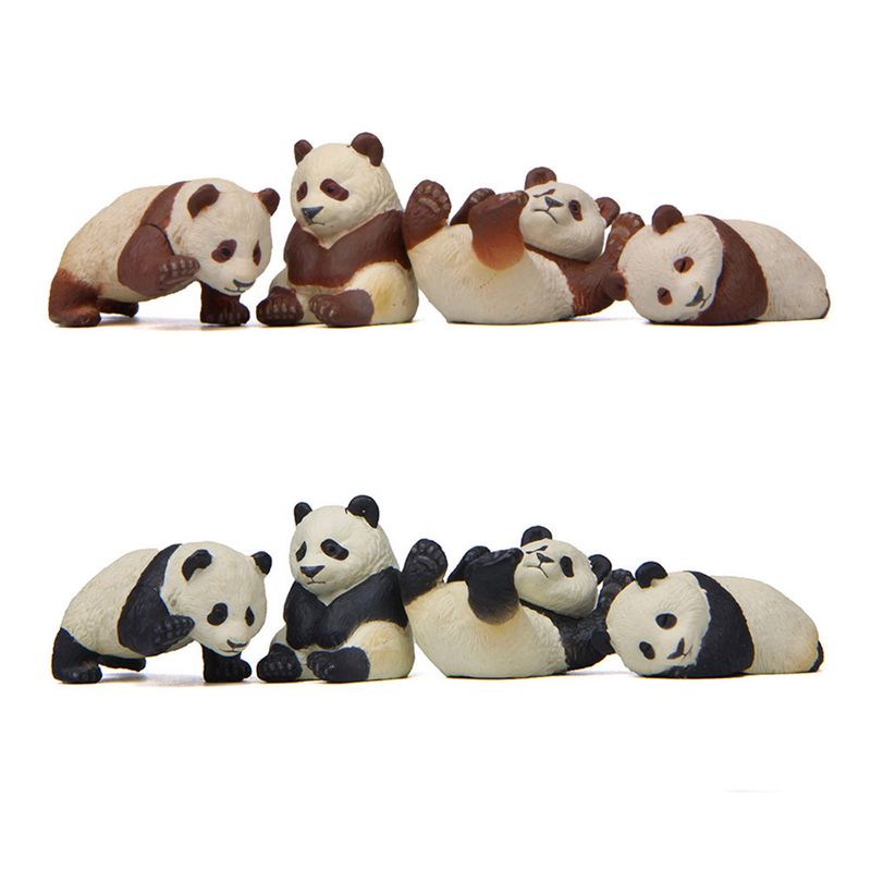 4Pcs Panda Figurines Panda Models Gardening Doll Ornament Accessories Dollhouse Animal Figure Micro Landscape Garden Decoration_voghion.com