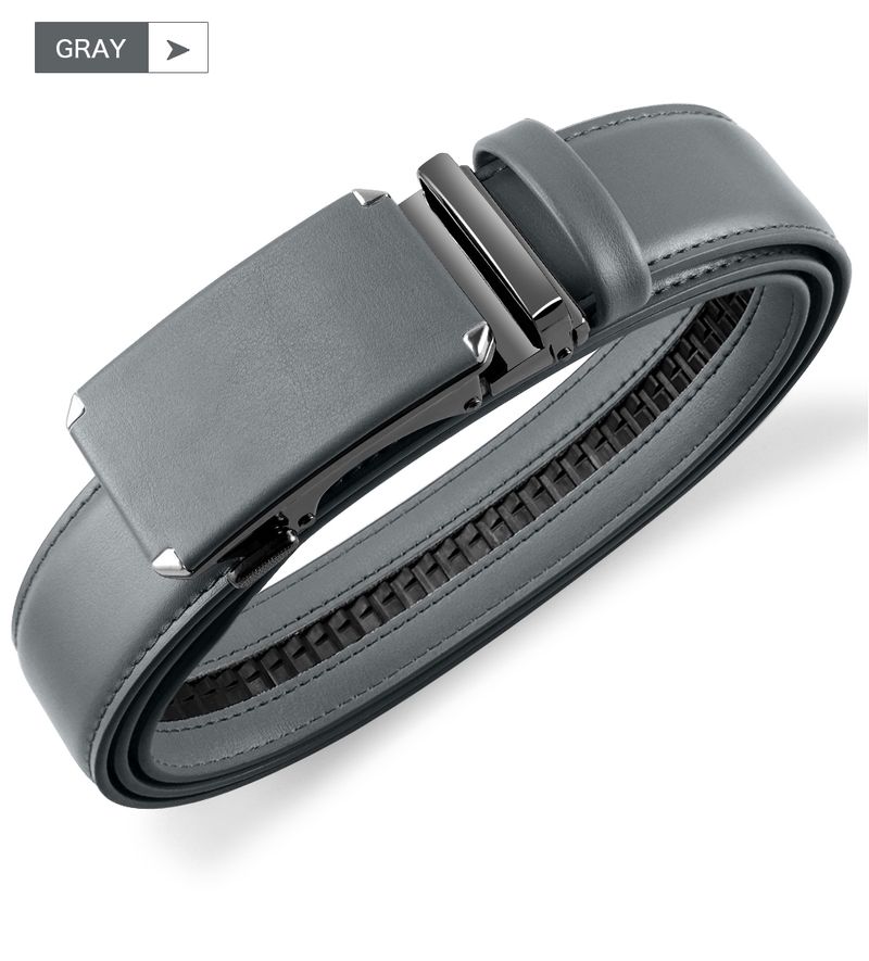 HOT Metal Automatic Buckle High Quality Leather Belts for Men Famous Brand Work Business Strap_voghion.com