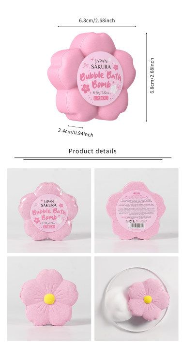 Sel de bain Explosion de fleurs de cerisier 80 g Hydratant Nettoyant Pores Bain Soins de la peau Soins du corps_voghion.com
