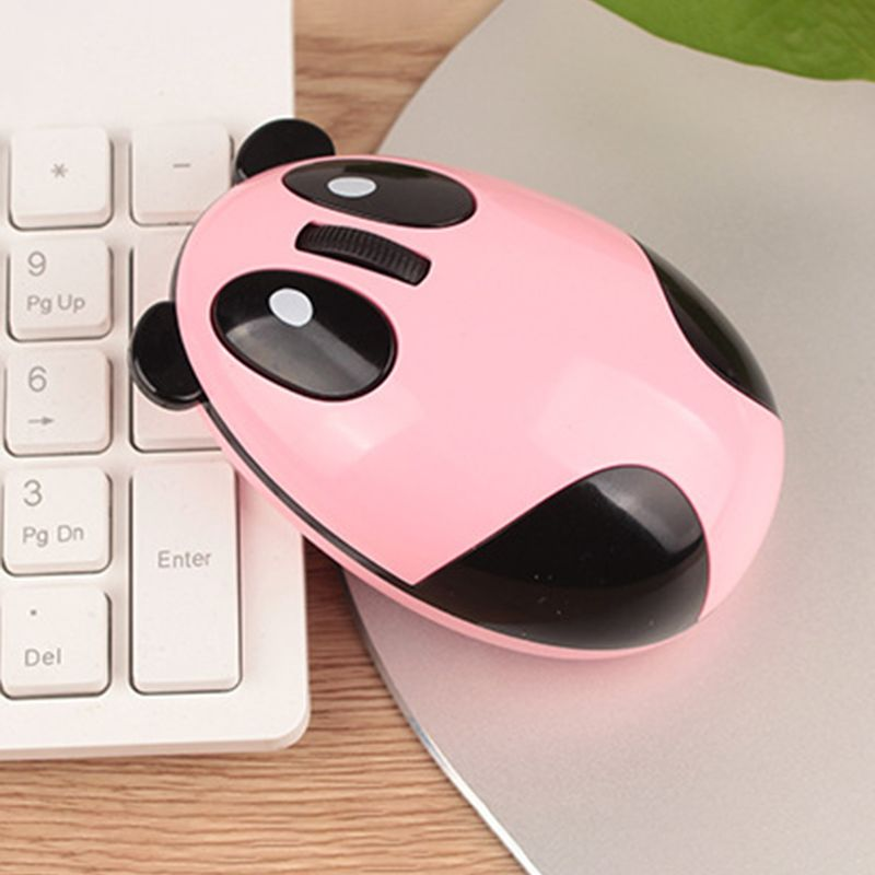 Farfi Wireless Cute Panda Design ABS Mute 2.4G 1200DPI Plug Play Optical Mouse for Desktop_voghion.com