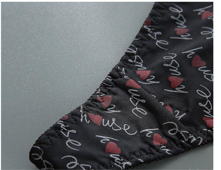 Culotte Sexy respirante en forme de V pour femmes, sans trace, taille basse, en coton, sans couture, slip de sport en soie glacée, lettre imprimée, string_voghion.com