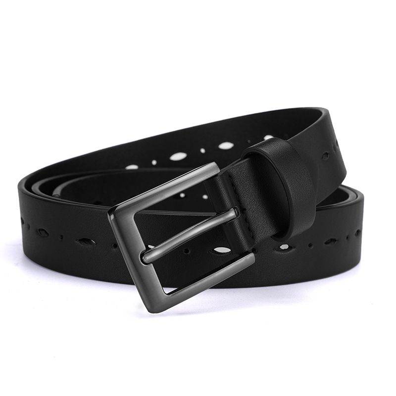 Belt high-end porous needle buckle for trendy men's pants belt_voghion.com