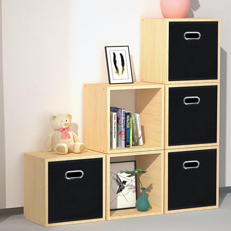 Contenitore portaoggetti pieghevole in tessuto con manici - Scatola organizer quadrata per cassetti dell'armadio e casa (multiuso, salvaspazio, antipolvere, grande capacità)_voghion.com