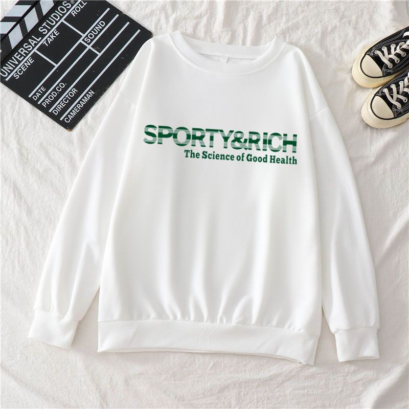 Felpa con cappuccio, stile sportivo, alla moda, casual, girocollo, in cotone, per donna_voghion.com