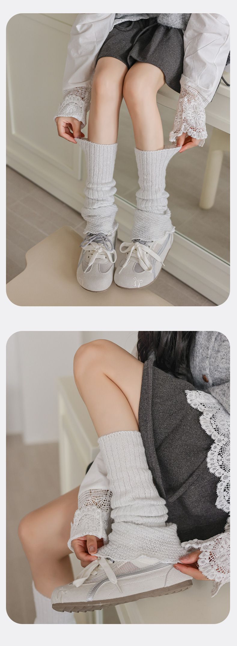 Neue Herbst- und Wintersocken für Damen, goldene Seidensocken mit All-Match-Spitze für Damen, breite Streifen, Wadensocken im College-Stil für Damen_voghion.com