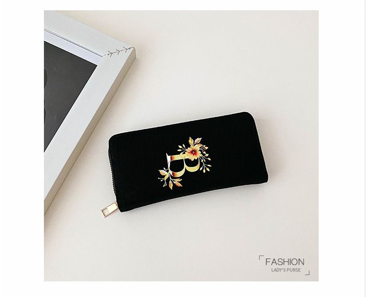 Women’s Bags Canvas Printed Hand Held Coin Purse Portable Mobile Phone Bag Zipper Large Capacity Women's Wallet_voghion.com