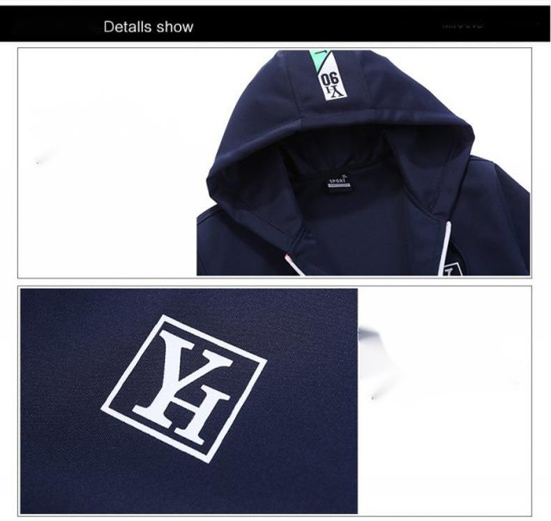 Conjunto de outono masculino 2023, nova moda coreana, conjunto esportivo casual masculino, manga comprida, conjunto de duas peças_voghion.com