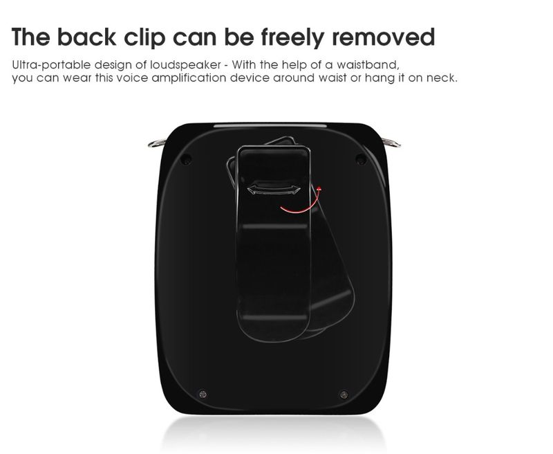 2023 Mini amplificatore vocale portatile ricaricabile con microfono cablato per insegnanti, supporta il formato audio MP3_voghion.com