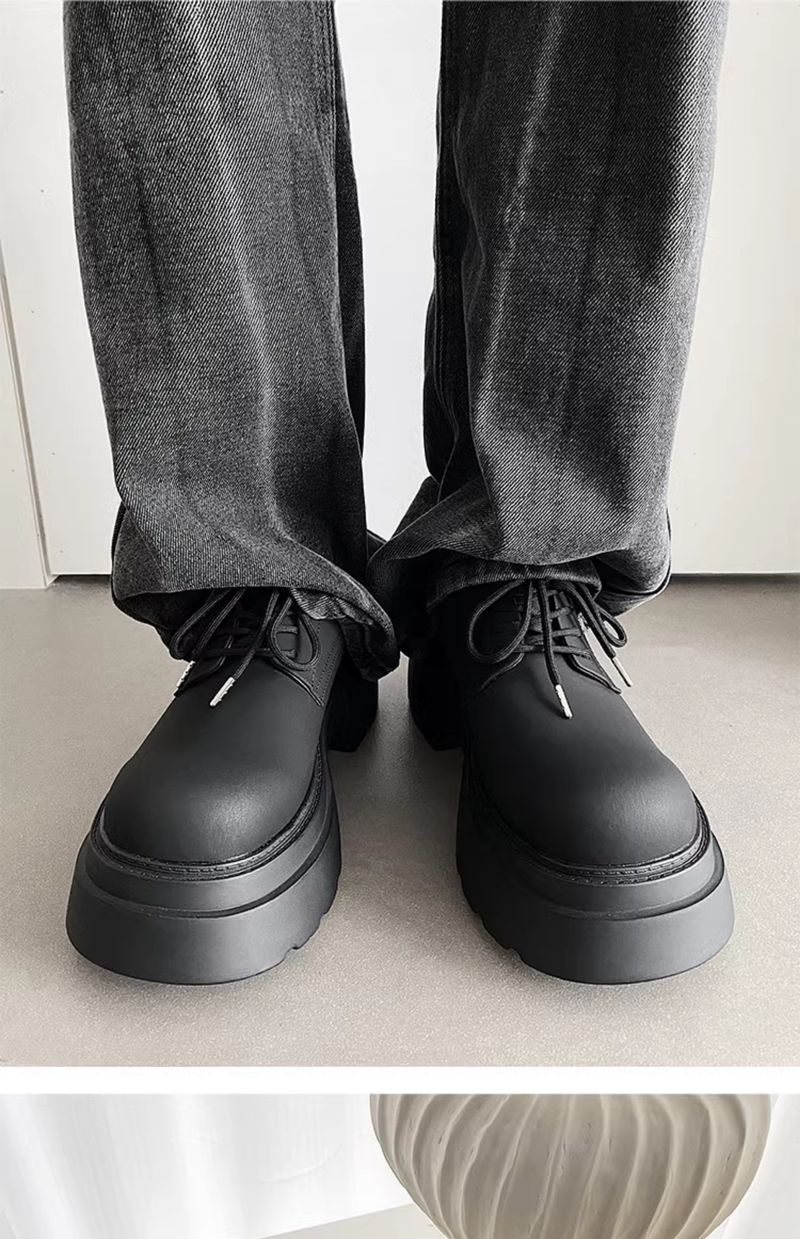7cm selbsthaltende Arbeitskleidung Dark Ins Derby-Schuhe_voghion.com