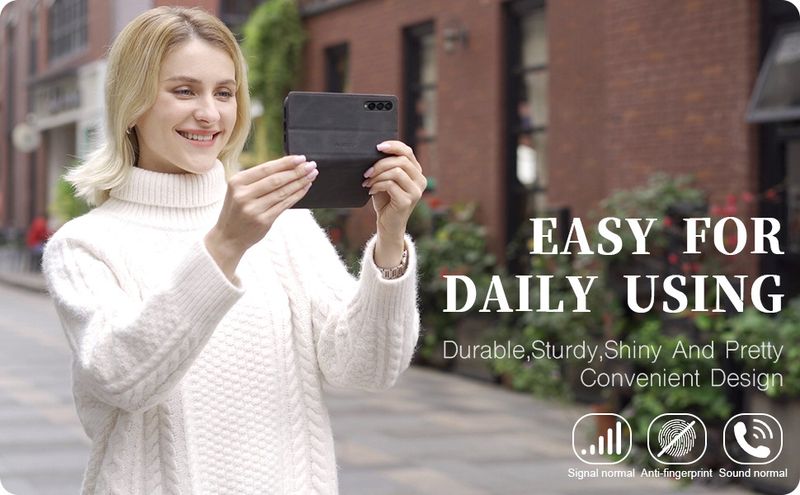 TechGlobe Suitable For Samsung Fold5 Shockproof Galaxy Z Fold4 Retro Phone Leather Case Card Slot Protective Cover_voghion.com