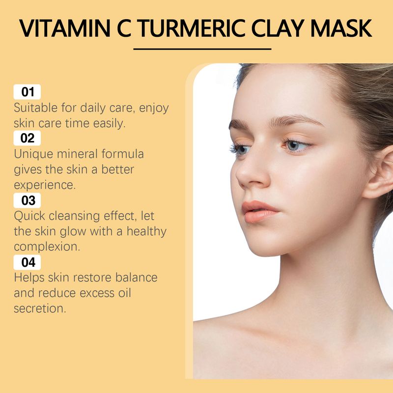 Viareline Vitamin C Deep Cleansing Mud Mask Gently Cleans, Hydrates And Moisturizes Facial Skin_voghion.com