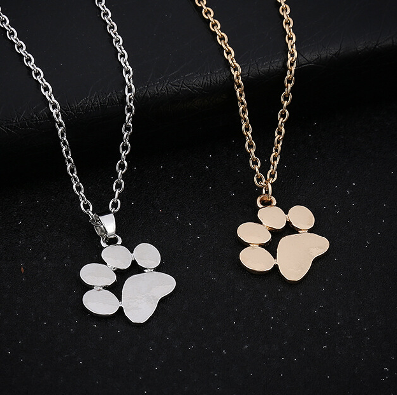 Heart Necklaces & Pendants Jewelry for Women long chain Sweater necklace Fashion Cute Pets Dogs Footprints Paw Necklace_voghion.com