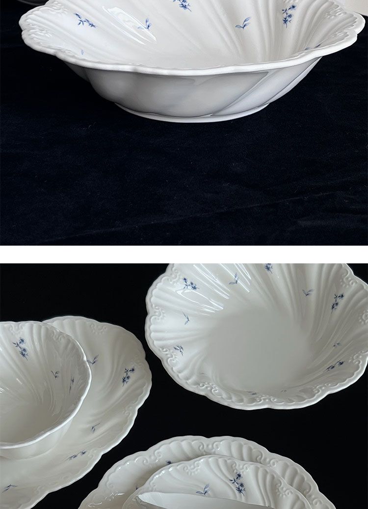 Blue Flower Ceramic Tableware Oval Plate 2025 Fall/Winter New_voghion.com