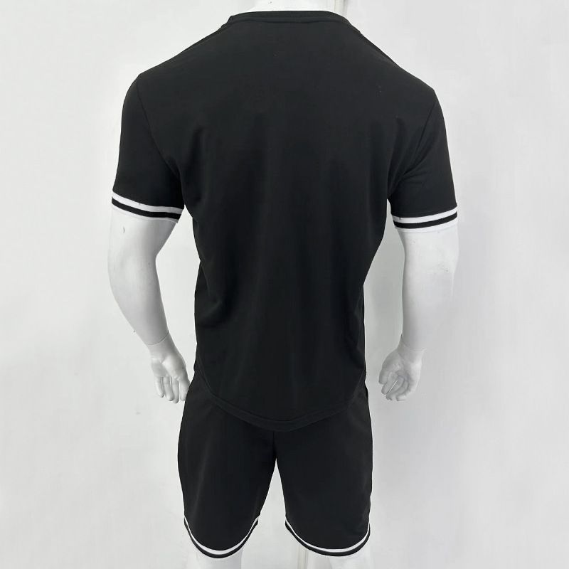 Herrenbekleidung Sommer Lockerer Anzug Kurzarm Shorts Sport Freizeit Rundhals Zweiteiliger Anzug_voghion.com
