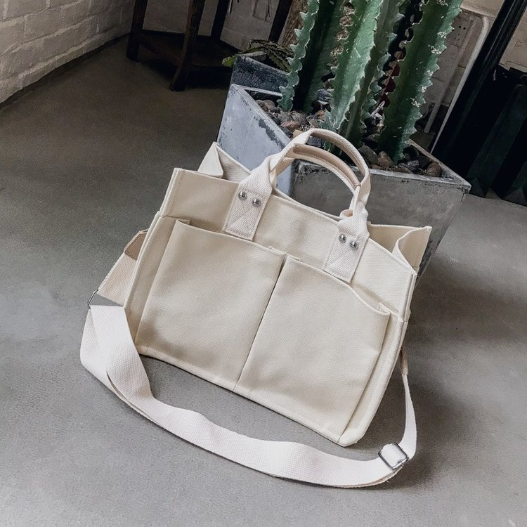 Pratica borsa a tracolla a spalla singola in tela multitasche per il tempo libero, moda autunno e inverno, nuova donna, di grande capacità_voghion.com