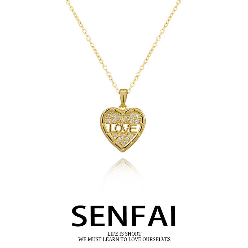 Peach heart necklace for women popular jewelry, love pendant, temperament and versatile clavicle chain_voghion.com