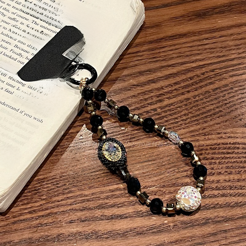 Light luxury mobile phone chain pendant, sparkling diamond, thousand diamond high-end bead wrist bracelet, rope hanging_voghion.com