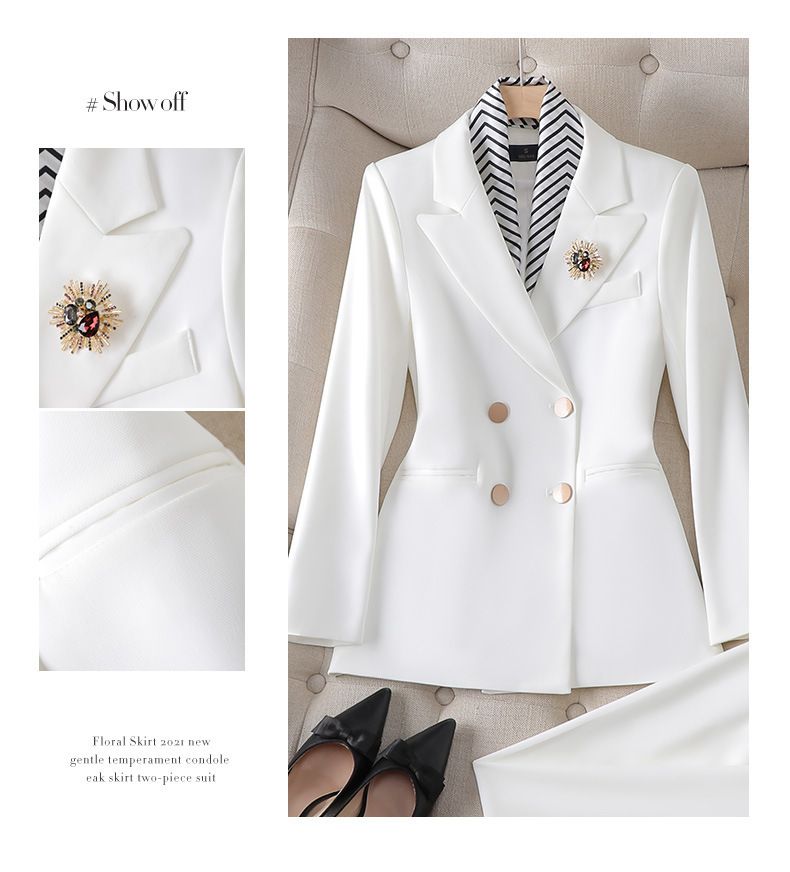 Îmbrăcăminte pentru femei Costum dublu de înaltă calitate, costum profesional, costum feminin, stil zeiță, examen de artă, gazdă de emisiune, haine de lucru formale_voghion.com