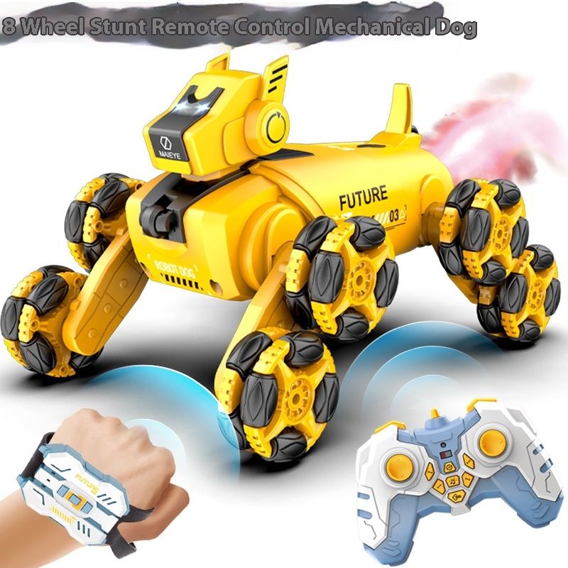 Acht wielen stunt gebaar detectie spray drift klimmen vervorming elektrische afstandsbediening robot hond_voghion.com