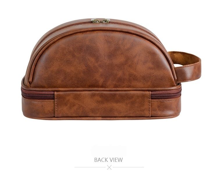 Retro Men's Portable Toiletry Bag – High-End Large Capacity Cosmetic Storage, Waterproof Travel Dopp Kit for Grooming Essentials_voghion.com