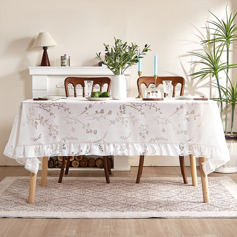 Tovaglia in pizzo lavanda – Copritavolo rettangolare in poliestere con bordo smerlato, resistente al calore e antiscivolo, stile rustico_voghion.com