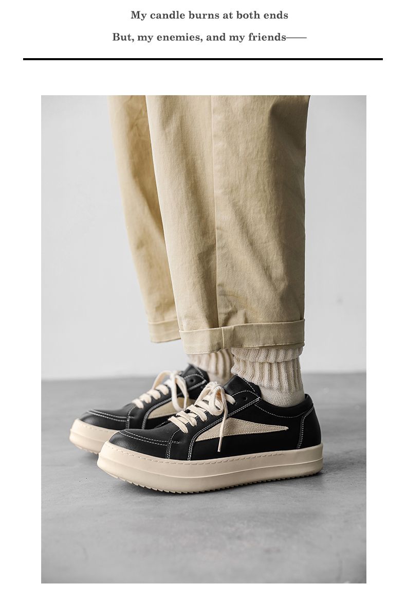 Cleanfit Trendy Ro Inverted Triangle Sneakers Men's Casual German Training Couple Warped Normcore Big Head Derby Shoes_voghion.com