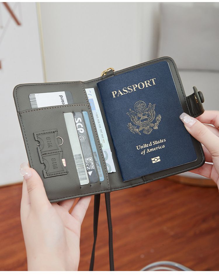 Portafoglio da collo con protezione RFID - Portapassaporto da viaggio sottile con più scomparti per carte, design impermeabile e antifurto per uomini e donne_voghion.com