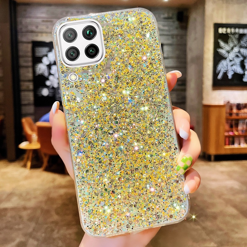 Bling Shiny Glitter Silicone Case On for Huawei P40 P30 P20 Lite Mate 40 30 Pro Coque Gold Silver Foil Coque Soft Back C_voghion.com