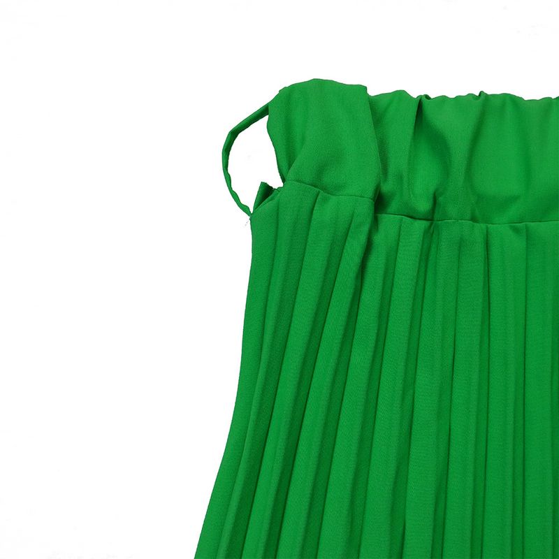 nuova gonna ampia a vita alta da donna, gonna a pieghe di temperamento medio lungo, drappeggio del commercio estero_voghion.com