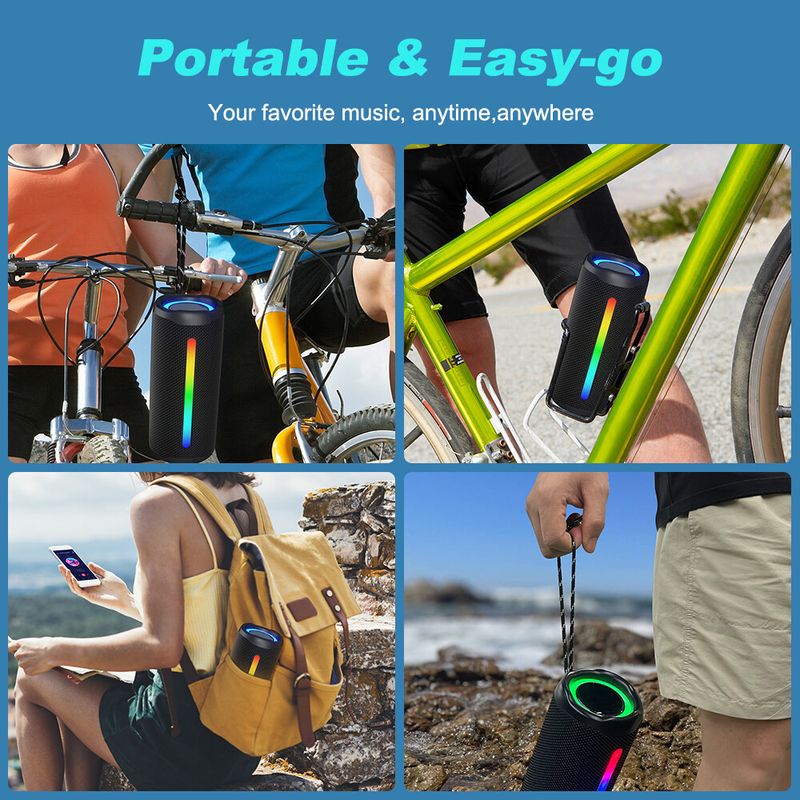 Enceinte Bluetooth portable 30 W, basses profondes et extra-fortes, étanche, pour l'extérieur_voghion.com