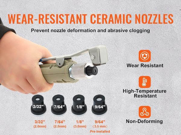 VEVOR 5 Gallon Sand Blaster, 60-110 PSI High Pressure Sandblaster, Portable Abrasive Blasting Tank, Air Sand Blasting Kit With 4 Ceramic Nozzles And Oil-Water Separator For Paint, Stain, Rust Removal_voghion.com