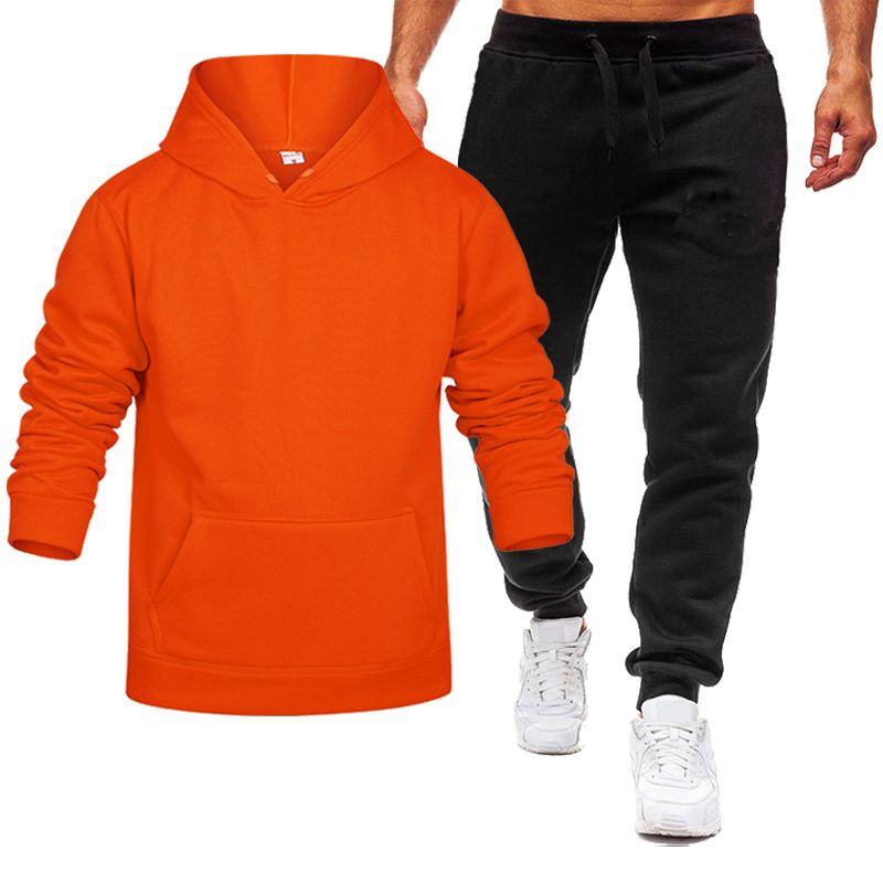 Herrenbekleidung Frühling, Herbst und Winter Herren- und Damenfreizeit Europäischer Code Blanko Einfarbiger Anzug Vlies Lockerer Pullover und Hose Zweiteiliges Set_voghion.com