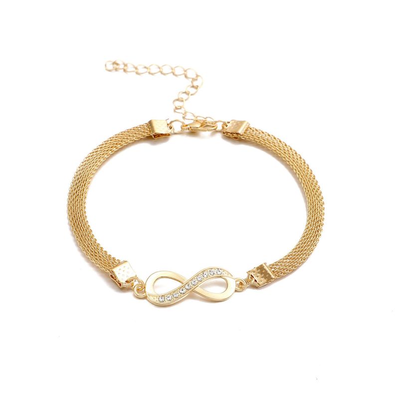 Heißer Verkauf Infinity Diamant-besetzte Figur-8 Kette Kreative Einfache Mode Pendler Legierung Fußkettchen_voghion.com