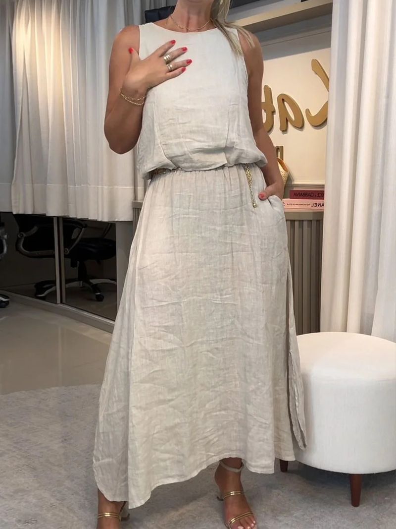 Vêtements pour femmes printemps et été, ensemble deux pièces décontracté, couleur unie, jupe ample_voghion.com