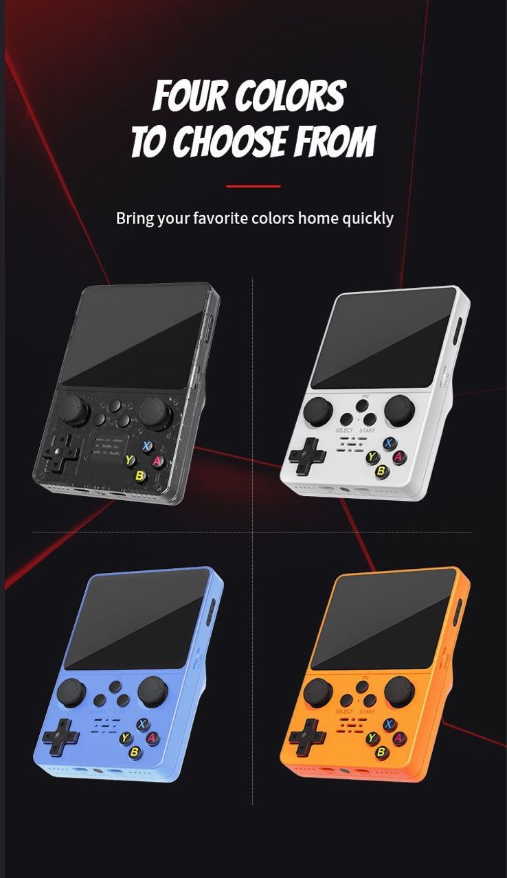 R35S Portable Game Console - PSP-Style Mini Handheld (HD Large Screen, Dual Joysticks, 1000+ Classic Games, Rechargeable Battery)_voghion.com