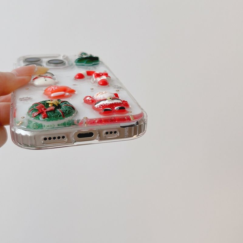 Epoxy Santa Weihnachtsbaum für iPhone 17 Pro Max Apple 16 Handyhülle 15 Uhr neues Modell_voghion.com