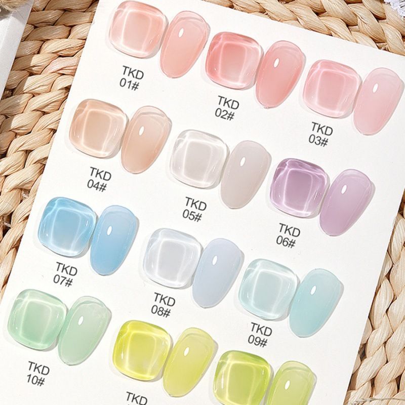 12 kolorów mlecznej galaretki z serii New Clear Solid Summer Ice Transparent Color Gel_voghion.com