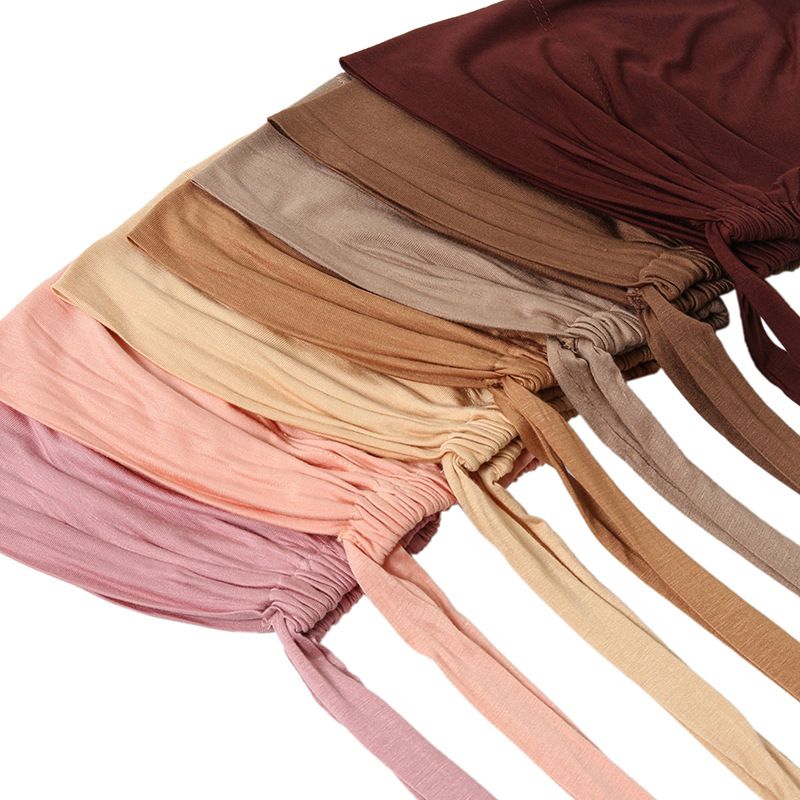 Pañuelo para la cabeza ajustable con banda elástica de color sólido MSL10_voghion.com