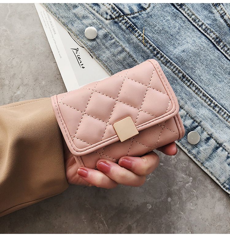 Portafoglio piccolo con diamanti alla moda, porta carte, porta monete, borsa per studenti, stile college, piccola borsa, porta carte, borsa porta carte_voghion.com
