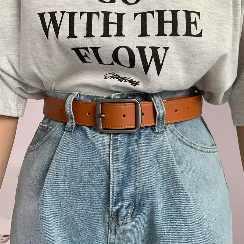 Frühling Neue Herren Trendy Echtes Leder Junge Vielseitig Casual Jeans Rindsleder Gürtel Männer Dornschließe Schwarz_voghion.com