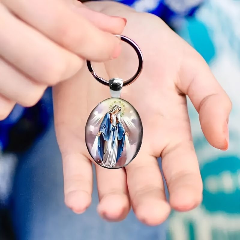 Modischer ovaler Engel-Schlüsselanhänger, Unisex, geeignet als Geschenk für Partner, Familie, Paare_voghion.com