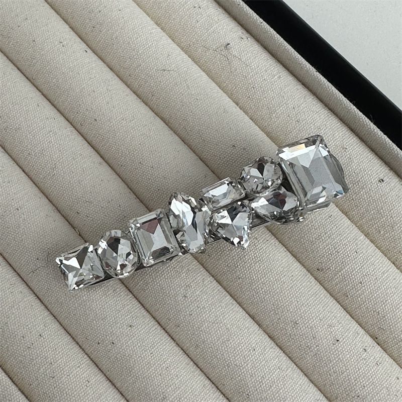 Forcina per capelli da donna in stile coreano, con fiocco in strass leggero di alta qualità, a forma di becco d'anatra, con frangia retrò e semplice clip laterale_voghion.com