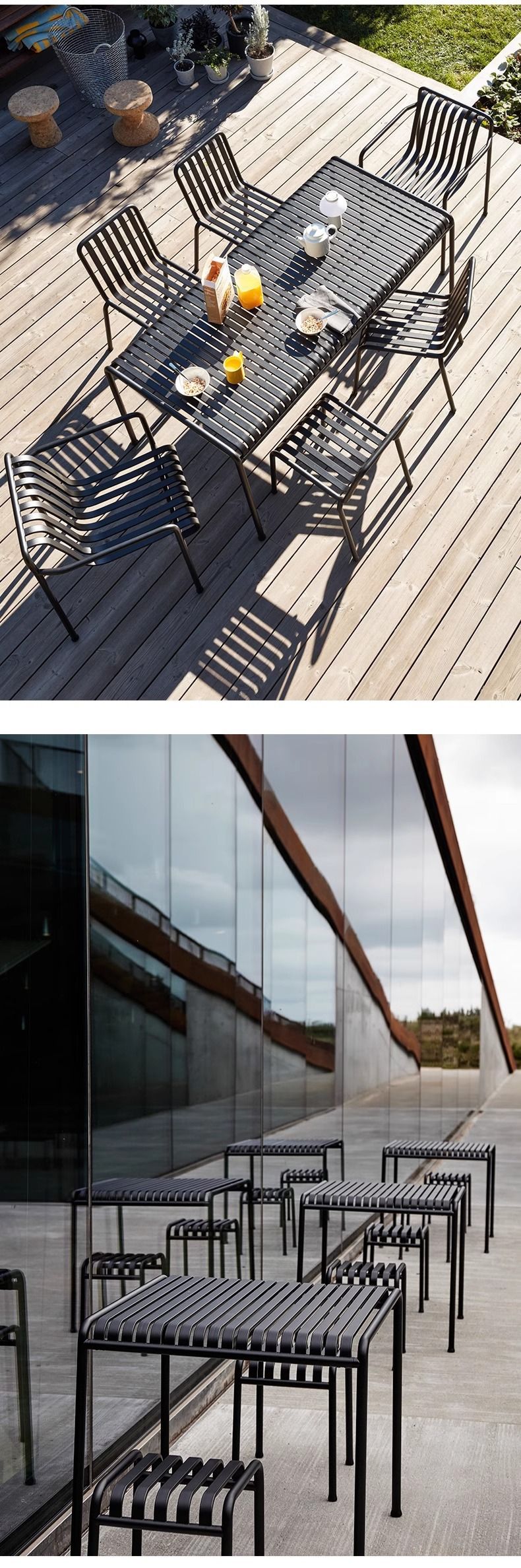 Ensemble table et chaises de salle à manger d'extérieur en fer forgé simple, idéal pour un jardin, un café, un espace de loisirs en plein air ou un café réputé sur Internet_voghion.com