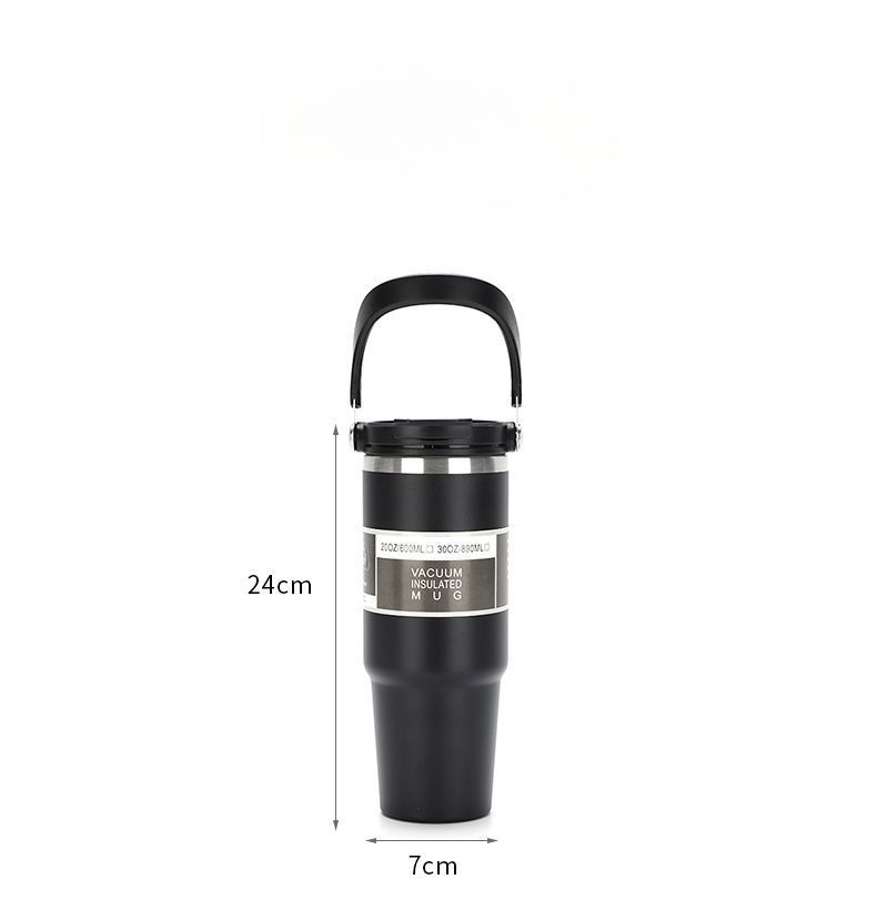 Ice Tyrant Insulated Car New Large Capacity Portable Stainless Steel 304 Double-layer Cold Cup With Straw_voghion.com