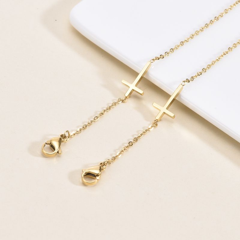 Accessories Simple Elegant Multi-use Anti-slip Hanging Titanium Steel Cross Mask Chain For Women_voghion.com