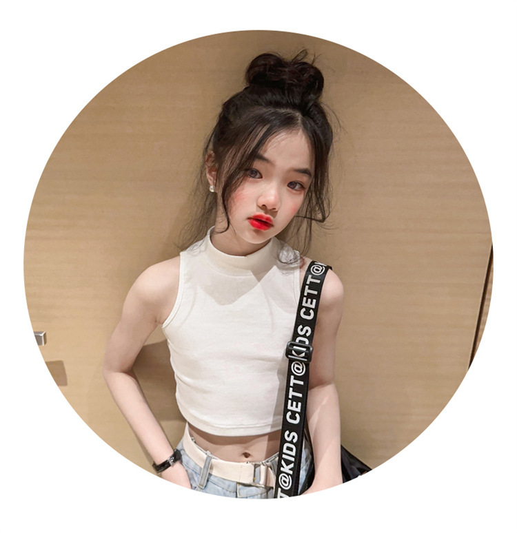 Mother&Kids Mädchen Jazz Jeans mit hoher Taille und Buchstaben-Print, lässig, locker, weites Bein, Drop Mop-Hose_voghion.com