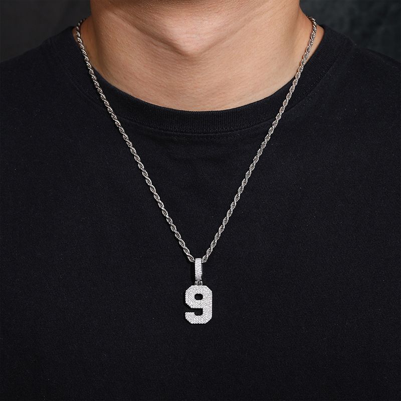 Gioielli da uomo in argento S925 con ciondolo in moissanite intarsiata, ciondolo digitale massiccio, accessori hip hop alla moda per uomo e donna_voghion.com