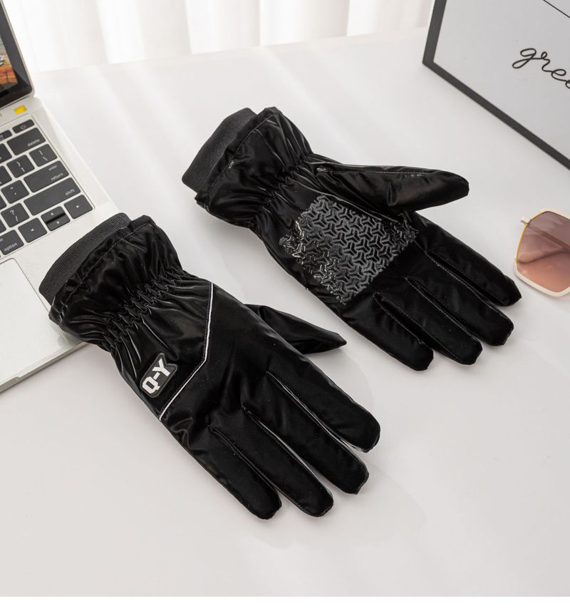 Luvas de ciclismo de lã grossa feminina com tela sensível ao toque e luvas de algodão quentes e impermeáveis para andar de bicicleta elétrica no inverno_voghion.com