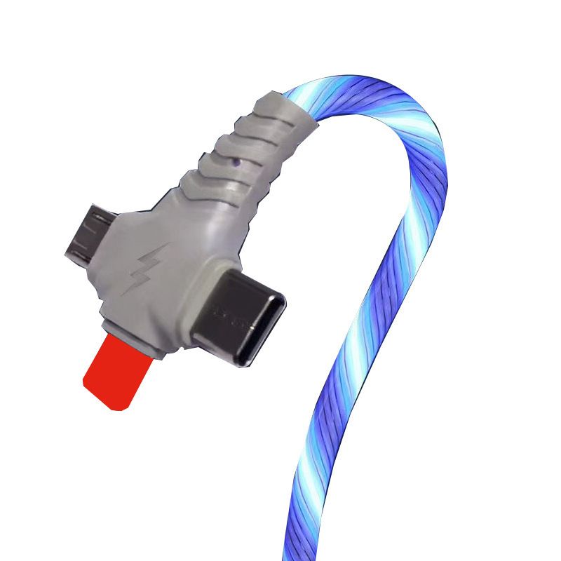 40W Luminous Model Suitable For Iphone Android TypeC Mobile Phone Fast Charging Three In One Streaming Data Cable_voghion.com